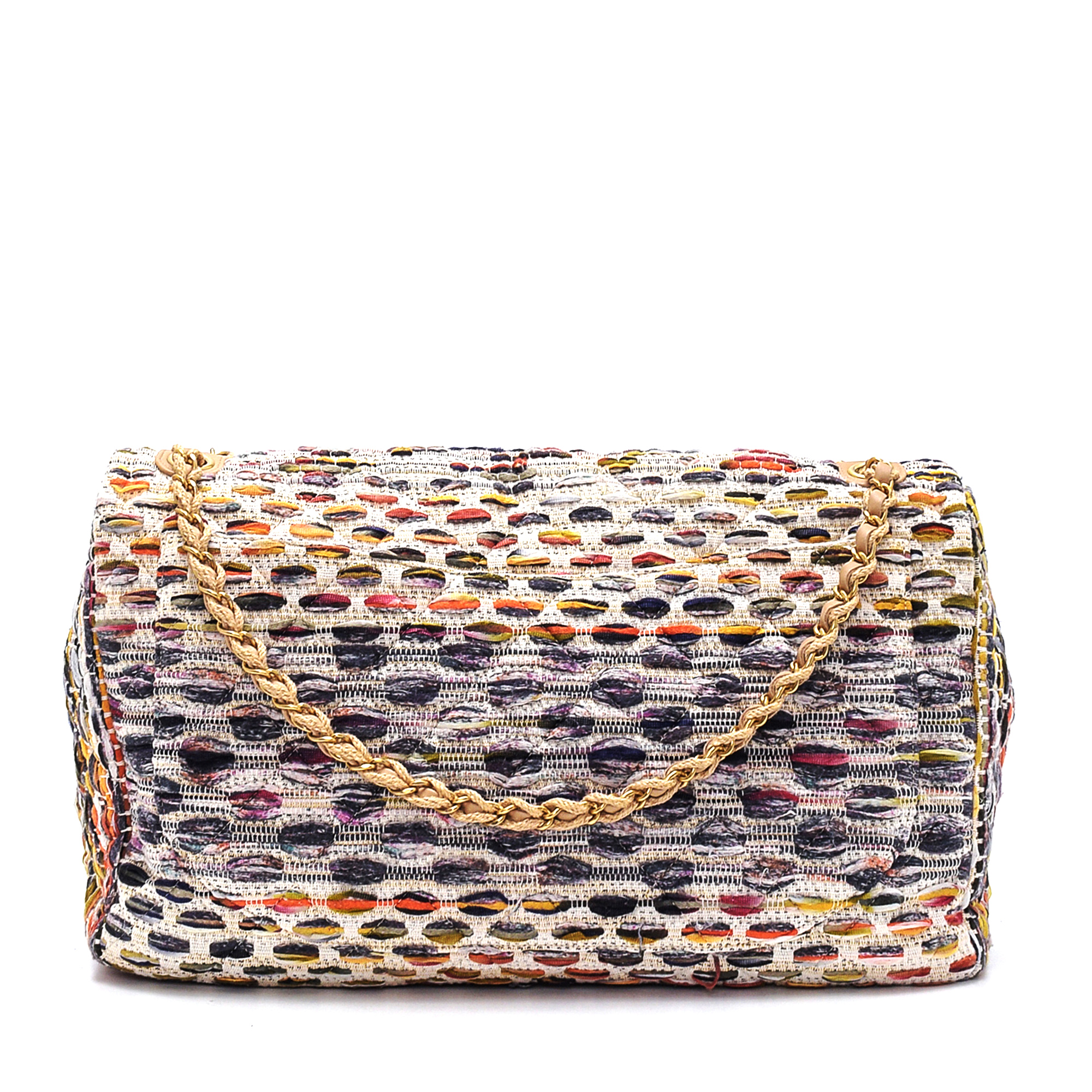 Chanel - Multicolor Knit Fabric XL Flap Bag
